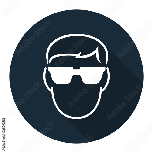Symbol Wear Safety Glassed on black background,Vector llustration