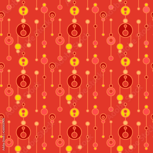 Simple seamless pattern with abstract talismans. Vector flat ethnic ornament for textile, wrapping paper, prints, fabric, wallpaper, web etc.