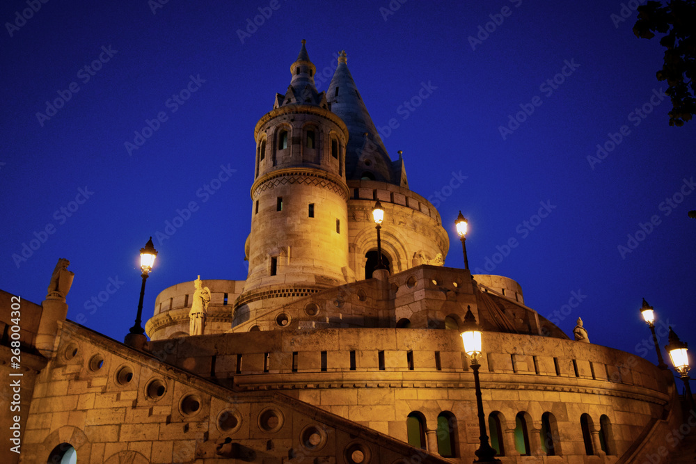 castle in budapest hungary by night