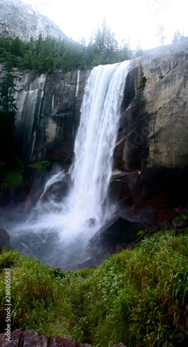 Vernal Falls on Mist Trail in Yosemite National Park in California