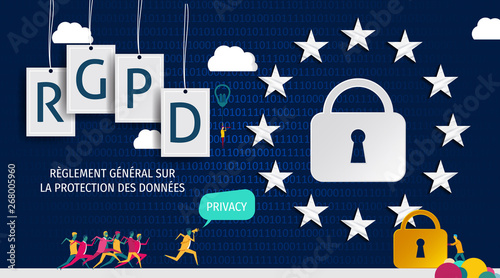 RGPD Concept Illustration - France General Data Protection Regulation. photo