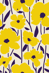 Wandcirkels Bloemenprints patronen Minimalistisch patroon met tropische bloemen  © Summer Candy