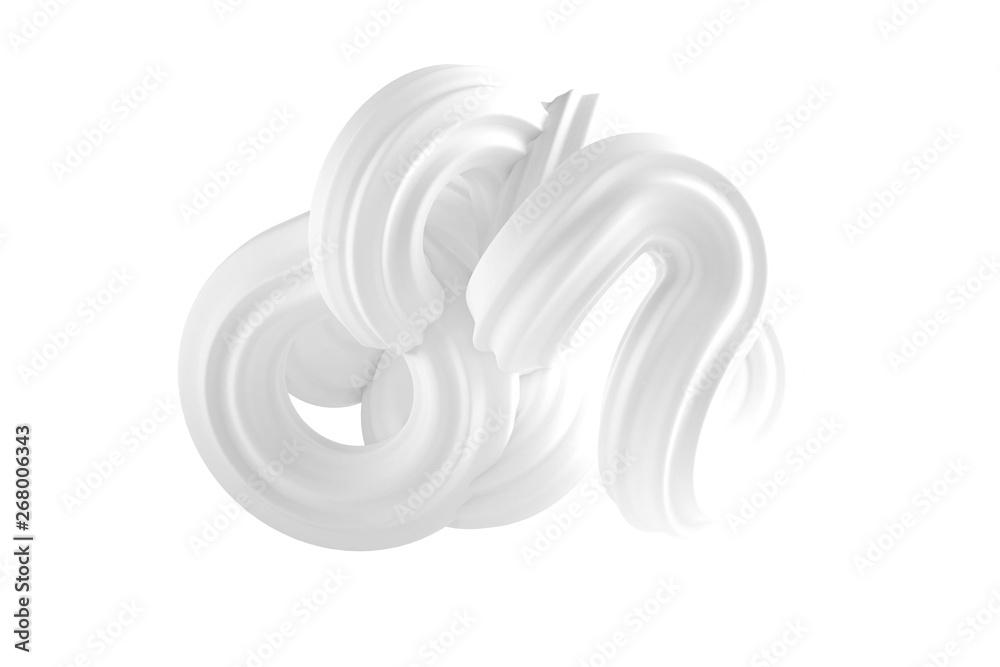 Abstract form on a white background. 3d illustration, 3d rendering.