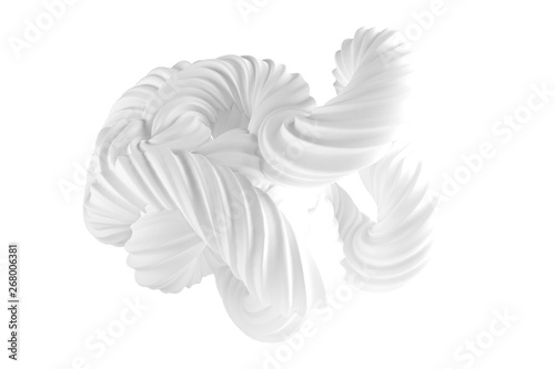 Abstract form on a white background. 3d illustration, 3d rendering.