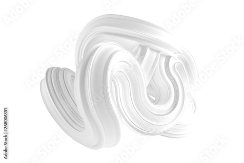 Abstract form on a white background. 3d illustration, 3d rendering.
