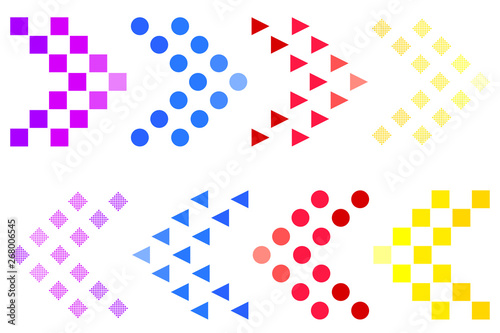 Nabar icons of different colors on a white background. Vector illustrations. Concept of swabs for programs and web pages.
