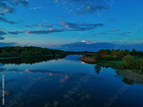 view of lake in summer in Minsk Region of Belarus