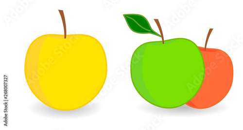Simple Apple icon  version with single and two fruits.