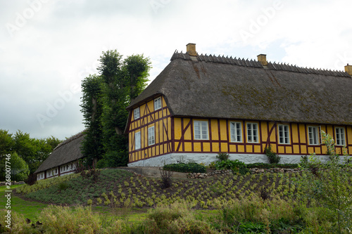 Old style  yellow denish village house  photo