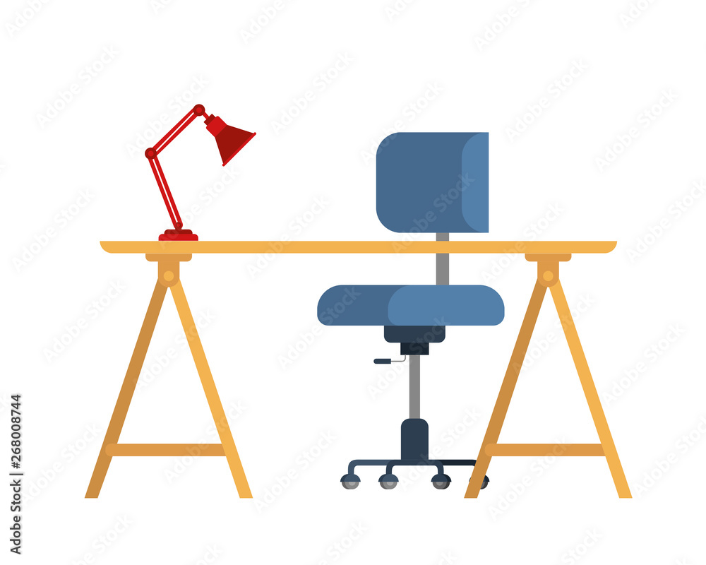 office desk with chair in white background office desk with chair in white background