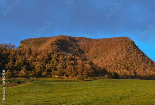 colorful landscape, mountain field sky