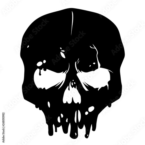 Skull silhouette with no jaw