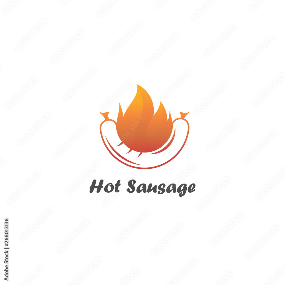 hot sausage barbecue flame logo hot sausage barbecue flame logo