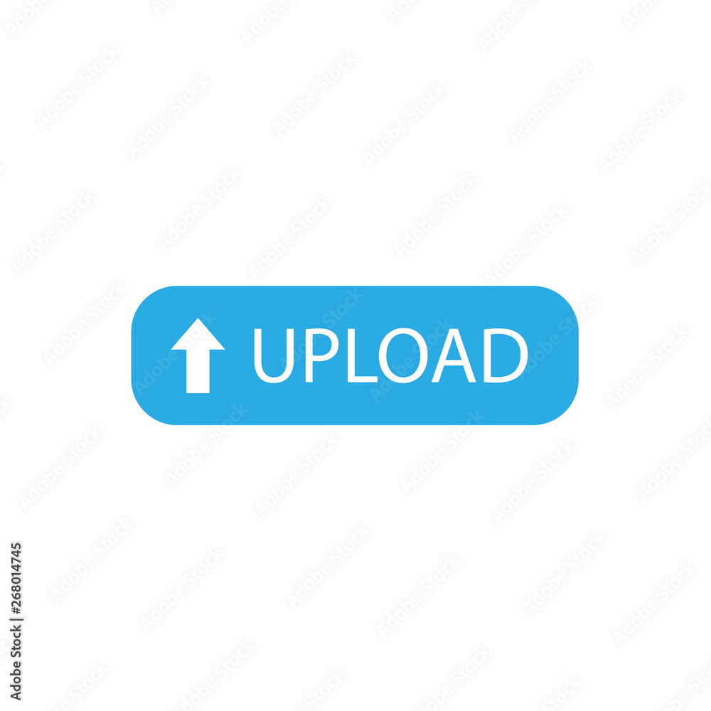 Upload button template, banner. Vector illustration. flat Upload button template, banner. Vector illustration. flat