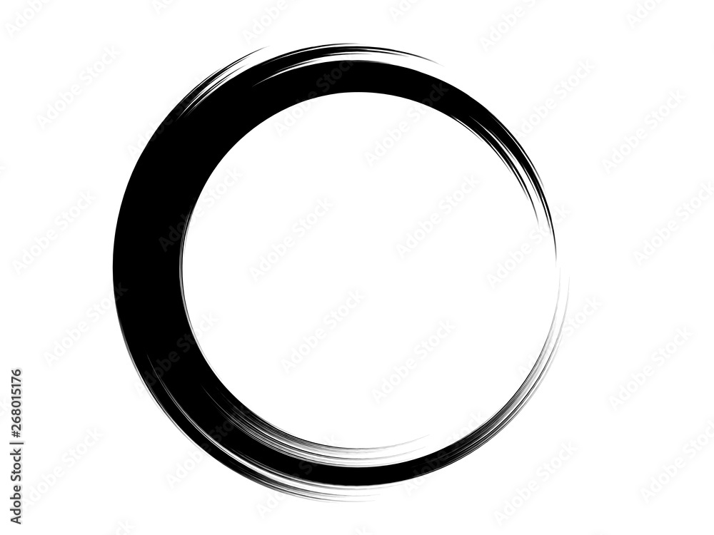 Grunge circle made with black paint.Grunge ink circle.Grunge oval shape.