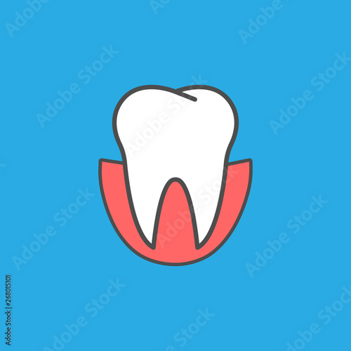 Tooth Icon, dental care icon. Vector illustration, flat design.