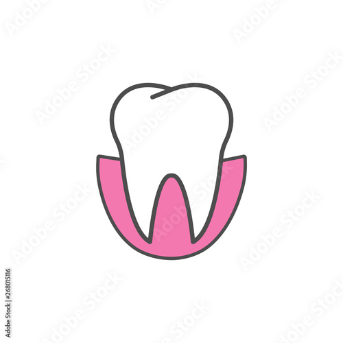 Tooth Icon, dental care icon. Vector illustration, flat design.