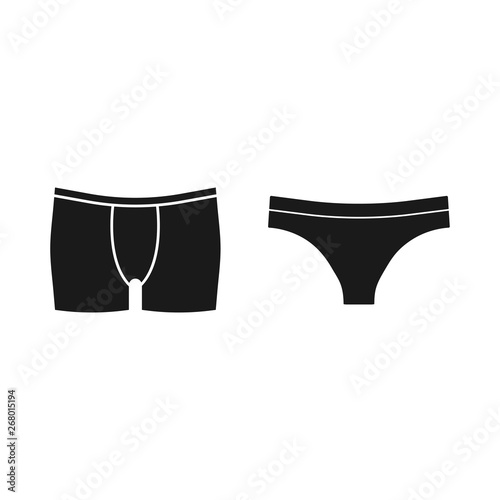 Men, women underwear icon. Vector illustration, flat design.