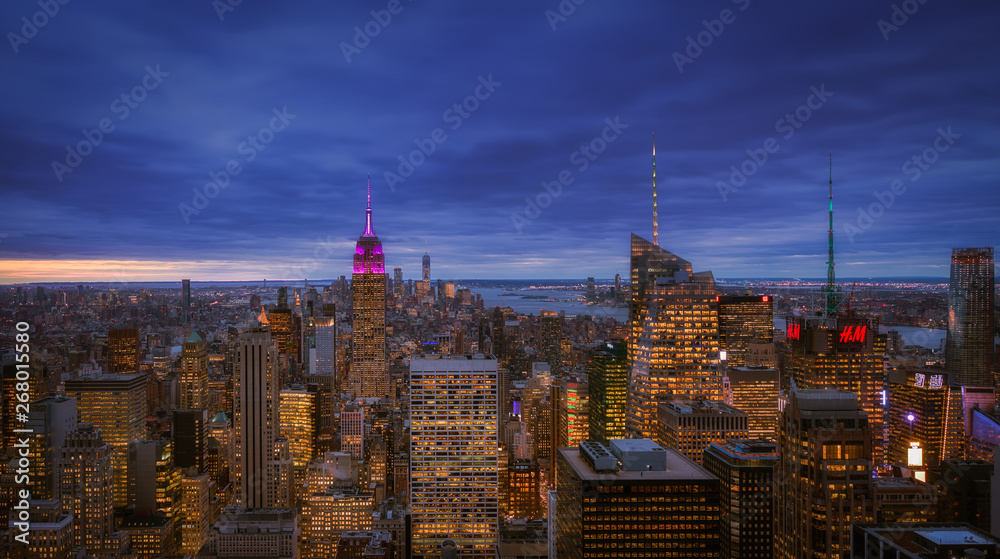 Vista del skyline de Manhattan en New York City