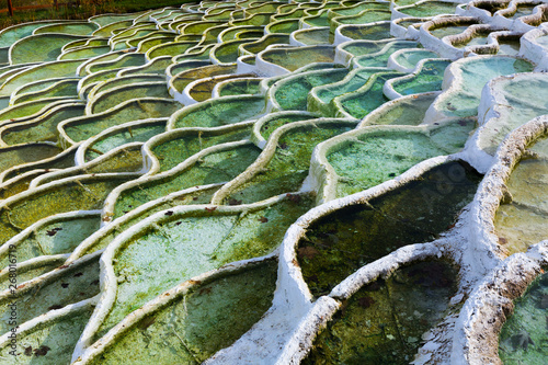 Terraced basins in Egerszalok thermal spring photo