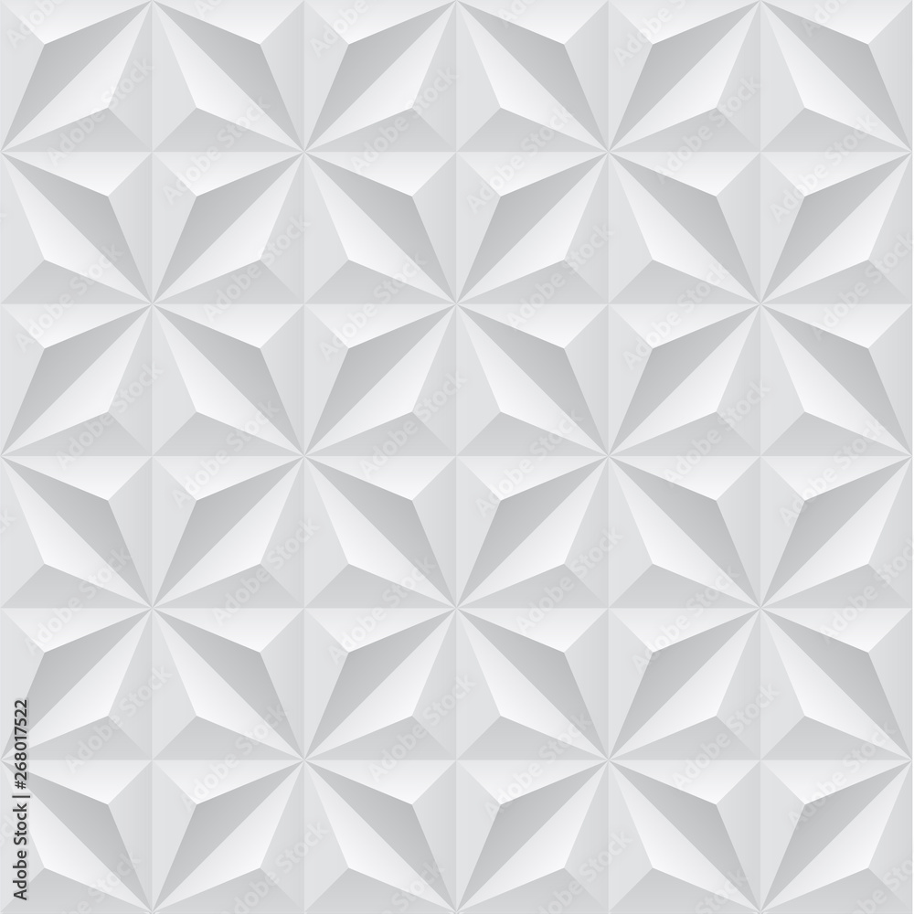 Seamless white 3d background. Abstract geometric texture pattern.