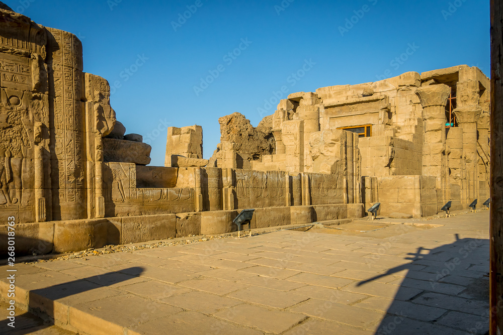 Interiors of the Temple of Edfu. Egypt