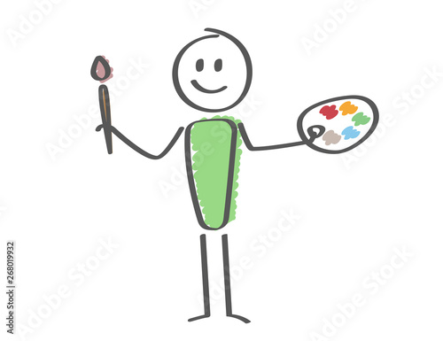 Stick Figure - painter artist man