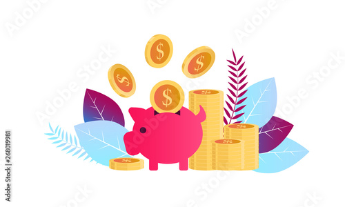 Concept Financial investments, Investment in innovation, marketing, analysis, security of deposits for banner