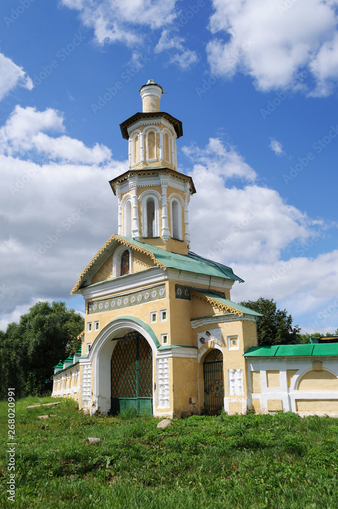 Old entrance of orthodox cathedral in Tutaev