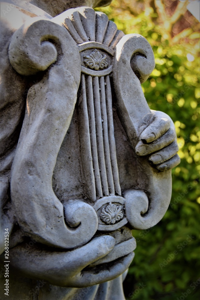 Antique marble harp