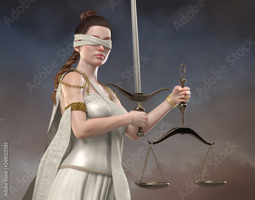 Blind Justice -Realistic Beautiful Lady Justice Concept