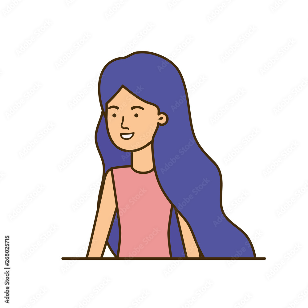 young woman in white background avatar character young woman in white background avatar character