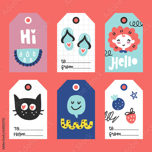 Summer vector tags collection
