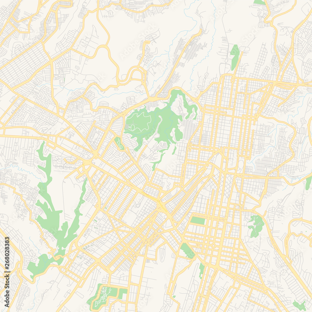 Empty vector map of Guatemala City, Guatemala