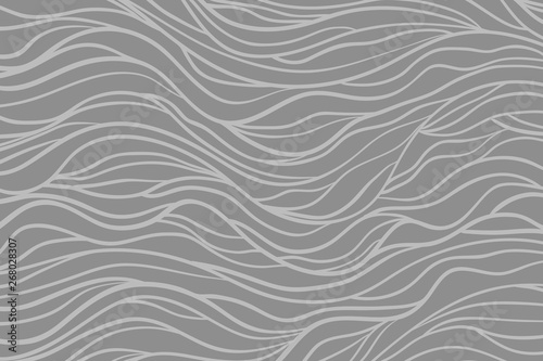 Waved pattern. Abstract texture with lines. Background with stripes and waves. Print for banners, posters or flyers. Black and white illustration for design