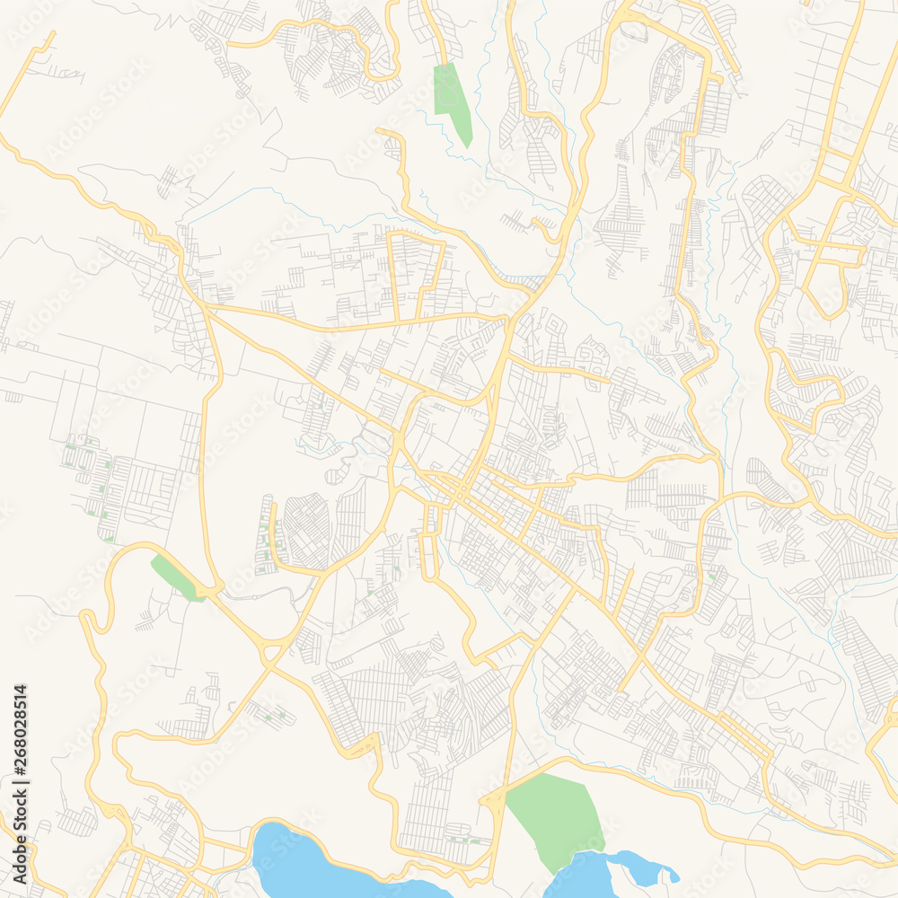 Empty vector map of Villa Nueva, Guatemala