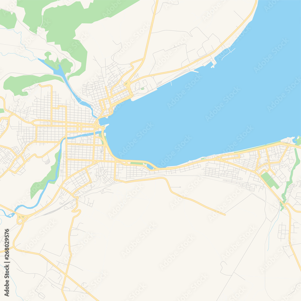 Obraz premium Empty vector map of Matanzas, Matanzas, Cuba