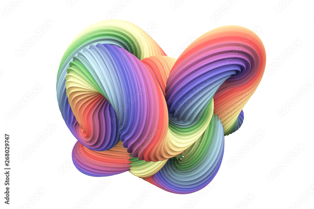 Abstract rainbow shape. 3d illustration, 3d rendering. Abstract rainbow shape. 3d illustration, 3d rendering.