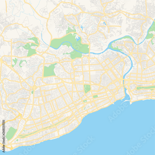 Empty vector map of Santo Domingo, Distrito Nacional, Dominican Republic