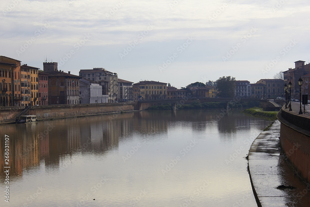 Arno river in Pisa  - city in Italy's Tuscany region 