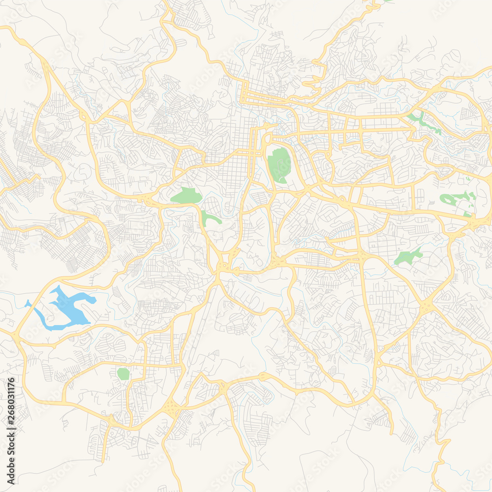 Empty vector map of Tegucigalpa, Francisco Morazán, Honduras