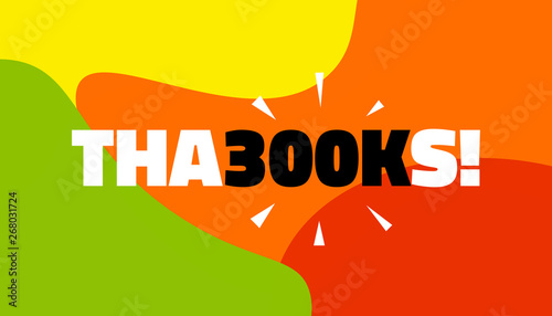 Social media banner with thanks 300K followers achievement. Thank you for 300000 thousand subscribers decoration post template. Greeting card for social networks. Vector illustration