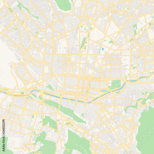 Empty vector map of Monterrey, Nuevo León, Mexico