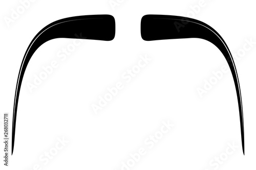 Fu Manchu Moustache Icon Vecor