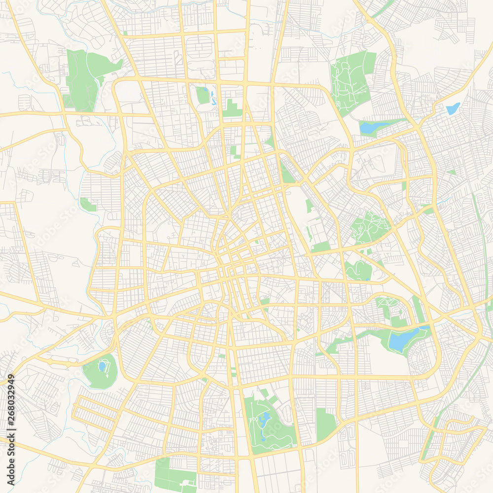Empty vector map of Aguascalientes, Aguascalientes, Mexico
