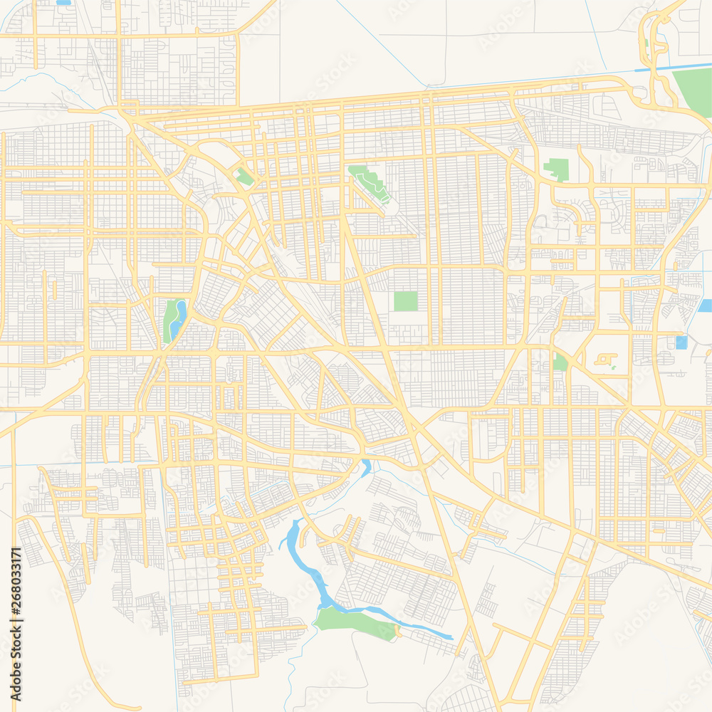 Empty vector map of Mexicali, Baja California, Mexico