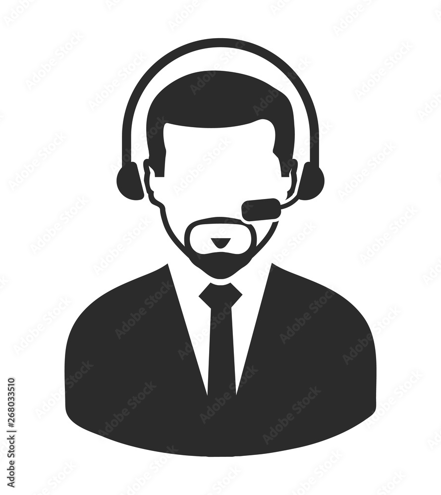 Male Costumer service icon. Flat style vector EPS. Male Costumer service icon. Flat style vector EPS.