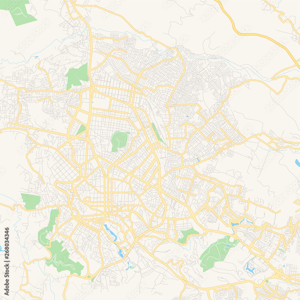 Empty vector map of Xalapa, Veracruz, Mexico