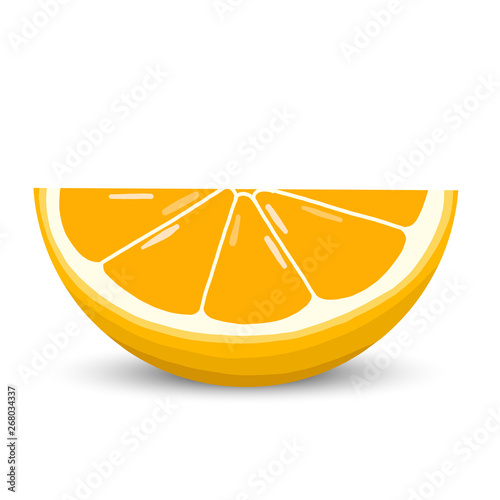 Orange vector illustration. Cute orange fruit