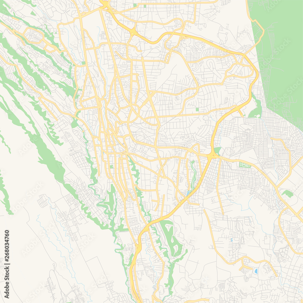 Empty vector map of Cuernavaca, Morelos, Mexico